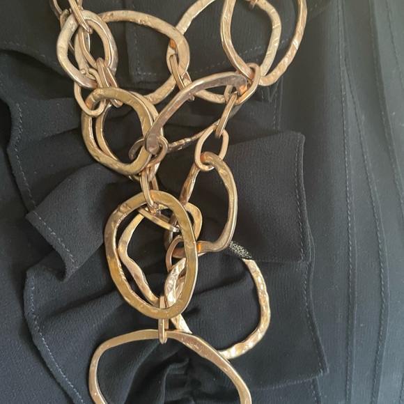 Diana Broussard Necklace Circa 2008, Metal Rose Gold Plated Large Links Designer - Picture 5 of 13
